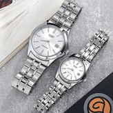 ساعت مچی ست زنانه مردانه CASIO بند نقره ای صفحه سفید اورجینال
