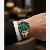 ساعت مچی کاسیو گادفادر casio استیل اولدمانی مردانه رنگ ثابت درجه یک صفحه سبز سلطنتی