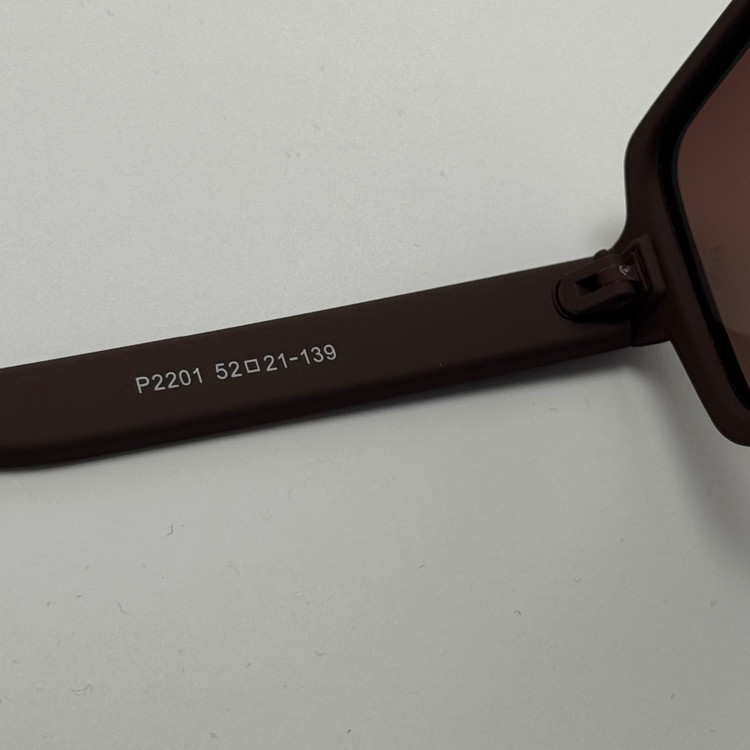 عینک آفتابی پلاریزه ریبن مستطیلی قهوه ای کد rayban RB 2201