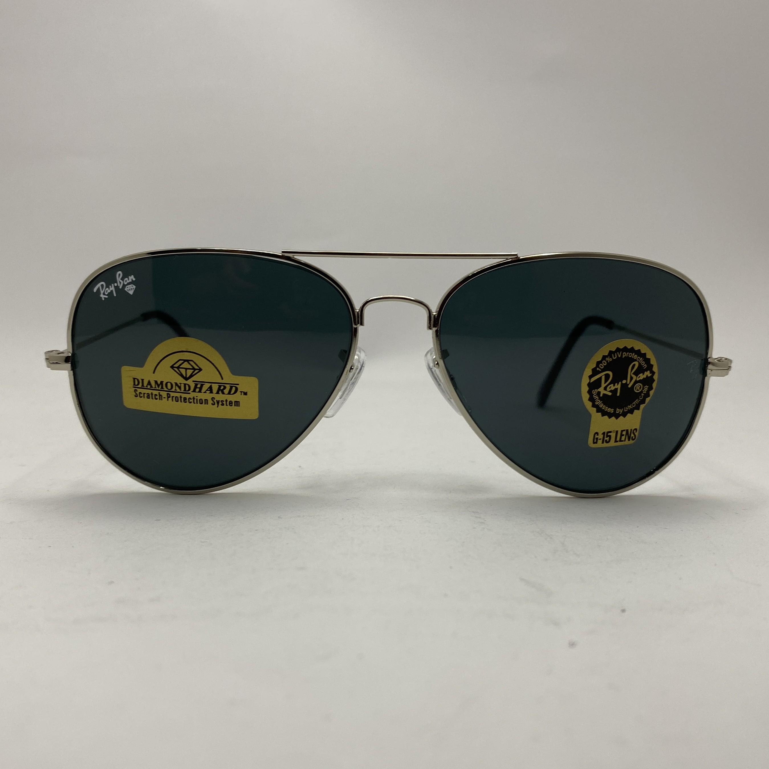 عینک آفتابی ریبن خلبانی rayban مشکی نقره ای با پک کامل ریبن