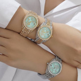 ساعت زنانه فول نگین دار پروانه ای طرح رولکس ROLEX رنگ کاملا ثابت کد sm (پس کرایه)