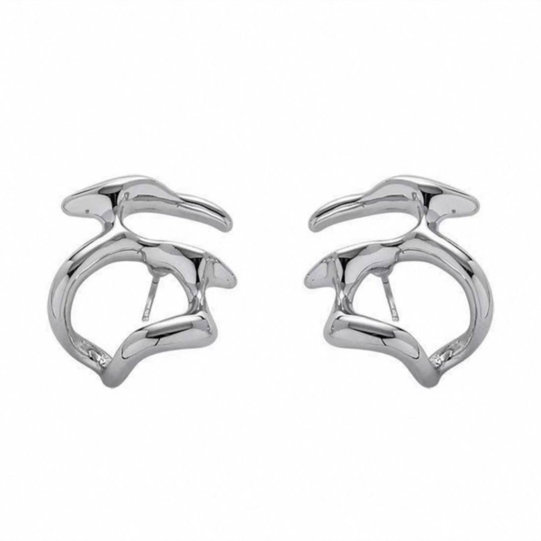 گوشواره استیل مدل مینیمال رنگ ثابت کد sf (پس کرایه)