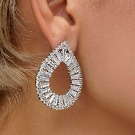 گوشواره جواهری طرح قطره رنگ کاملا ثابت کد bn (پس کرایه)