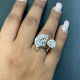 انگشتر طرح جواهری زنانه طرح پاپیون نگین فری سایز Free size تنوع طرح رنگ ثابت کد bn (پس کرایه)