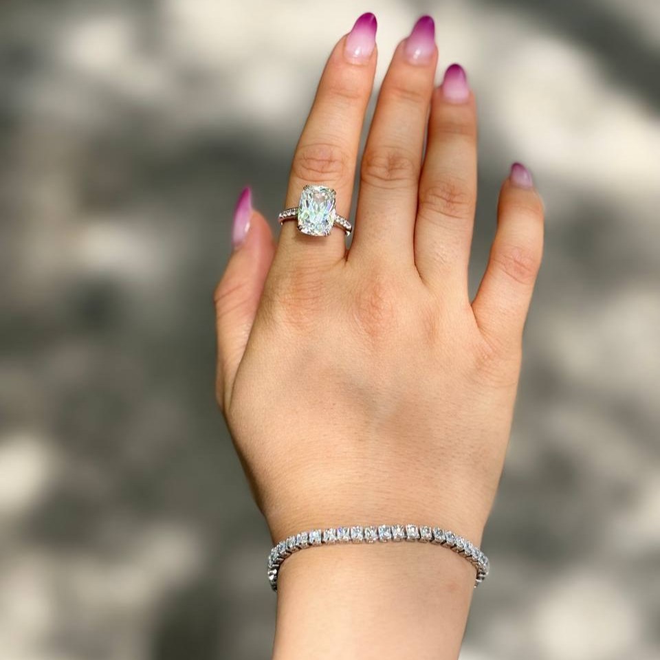 نیم ست دستبند و انگشتر ژوپینگ زنانه طرح تنیسی نگین سواروسکی رنگ ثابت کد gy (پس کرایه)