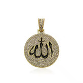 گردنبند و آویز پلاک فول نگین طرح الله رنگ ثابت کد vn (پس کرایه)