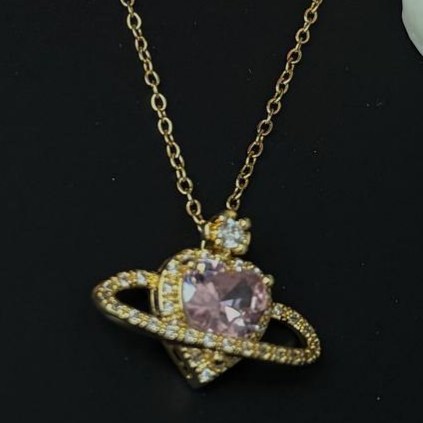 گردنبند و آویز پلاک استیل طرح کهکشانی وسط قلب رنگ ثابت کد sm