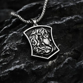 گردنبند و پلاک آویز استیل مدال مدوسا medusa طرح ورساچ رنگ ثابت کد ar