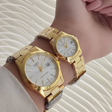 ست ساعت مچی زنانه و مردانه قیمت ست کاسیو استیل تاریخدار موتور ژاپن مارک معروف CASIO نمونه درجه یک ارسال رایگان