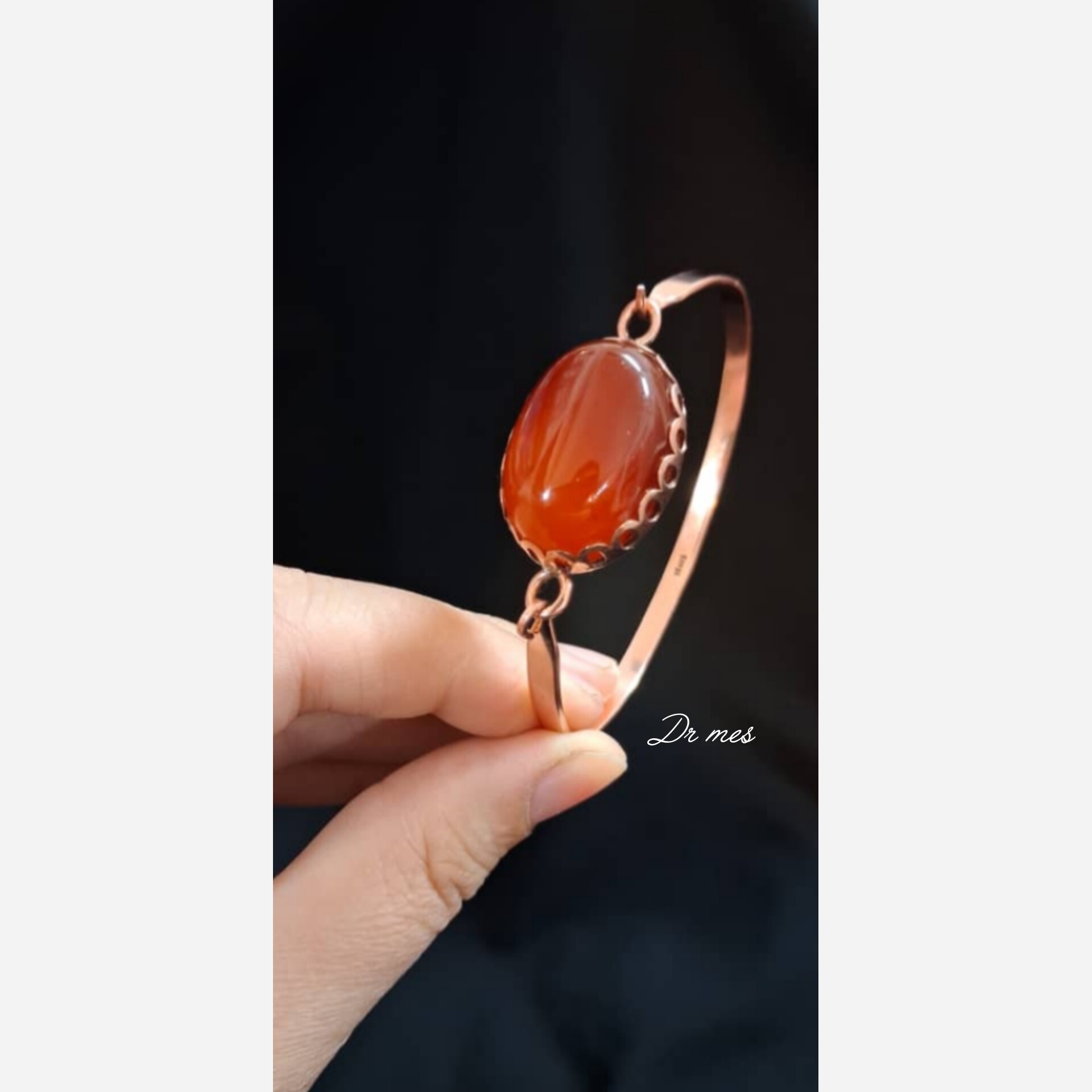 دستبند مسی سنگ عقیق