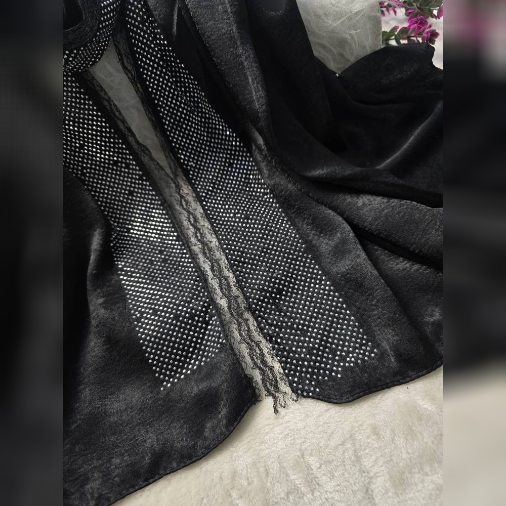 شال السا لب دانتل جنس کوپرا لب نگین و دانتل