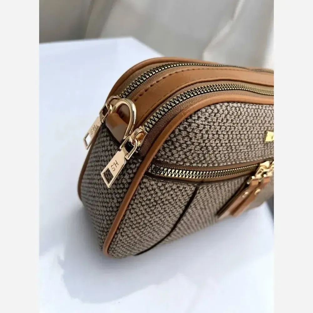 کیف زنانه آیدا جنس چرم طرح کنفی سه خونه (2)