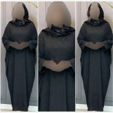 عبای زنانه نگیندار مدل الیزه فری سایز رنگ مشکی