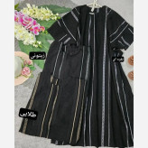 عبا نگین زنانه جنس کرپ ژاکارد قد 130 فری سایز 38 تا 50
