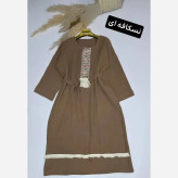 کفتان زنانه نوار کنفی جنس موسلین دبل فیس فری سایز تا 48