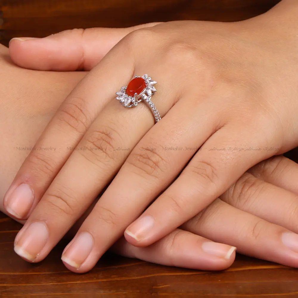 انگشتر عقیق زنانه کد 34980