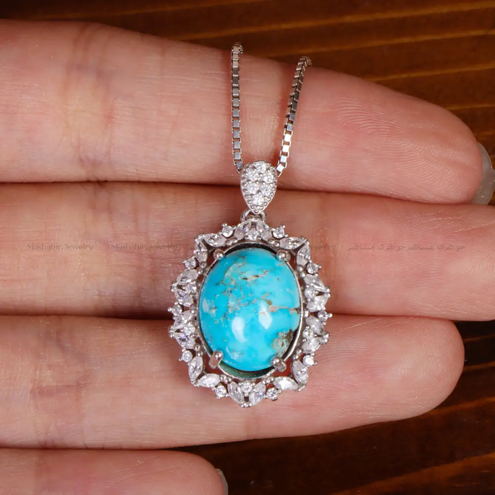 گردنبند فیروزه زنانه کد 34208