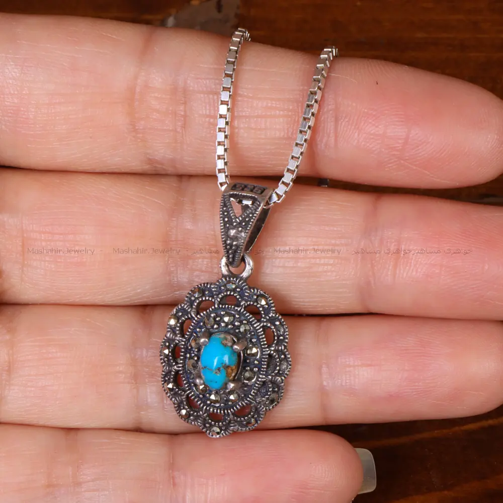 گردنبند فیروزه زنانه کد 33109