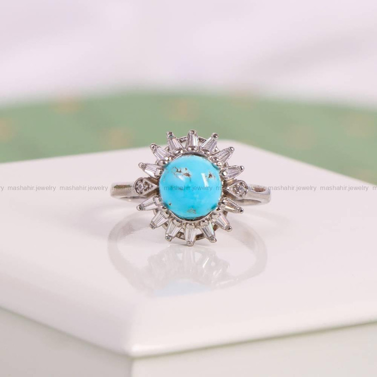 انگشتر فیروزه شجری زنانه کد 6094