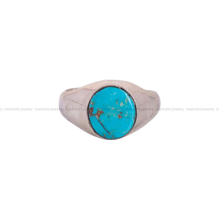 انگشتر فیروزه شجری مردانه کد 2996