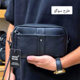 کیف دستی و دوشی مردانه مونت بلانک چرم صنعتی مدل سه کاره