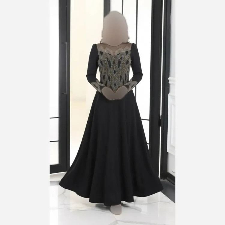 ماکسی مجلسی زنانه مدل حنا جنس مازراتی رنگ مشکی سایز بزرگ