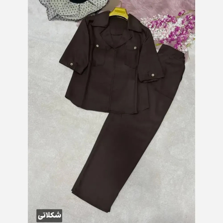 ست اسپرت زنانه لنین مدل شاواز رنگ مشکی شکلاتی سبز سایز 38 تا 46
