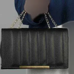 کیف زنانه چرمی مدل سیما رنگ مشکی ابعاد 20 در 15 سانتیمتر