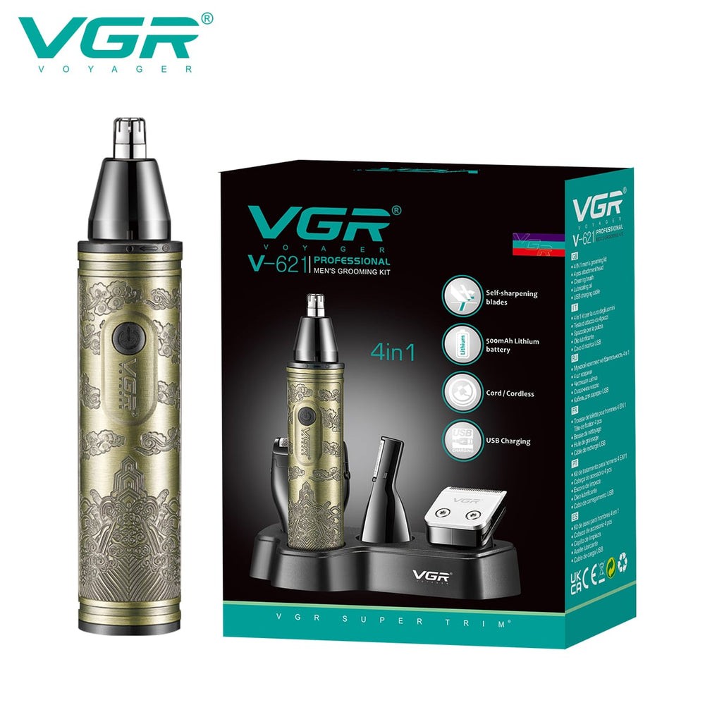 ماشین اصلاح مردانه vgr 921 (خط زن،شیور،موزن گوش و بینی،اصلاح ابرو)