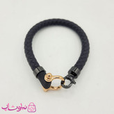 دستبند امگا رابر مشکی با قفل رزگلد کیفیت مستر کد 1100