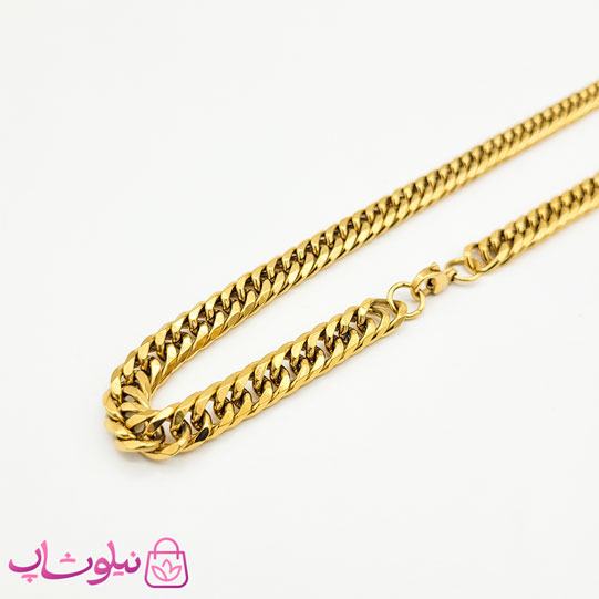 گردنبند مردانه کارتیه استیل طلایی کد 499