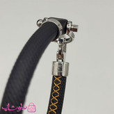 دستبند امگا رابر مشکی مردانه سایز لارج کیفیت مستر با دوخت نارنجی (طراحی جدید) کد 1550