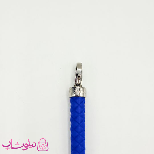 دستبند امگا رابر آبی کاربنی مردانه زنانه کیفیت مستر