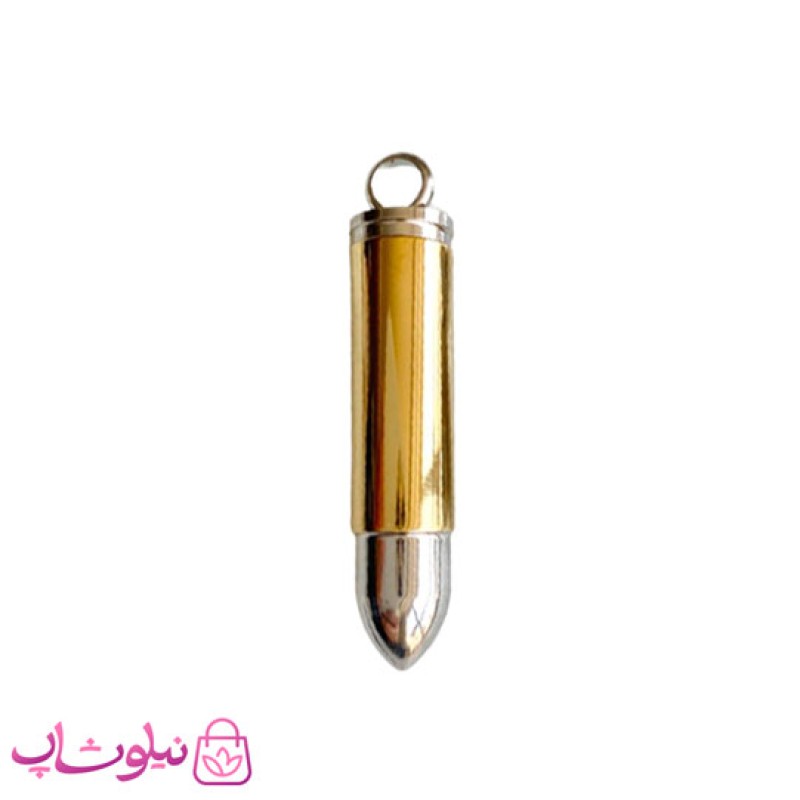 گردنبند پسرانه استیل طرح فشنگ طلایی کد 120