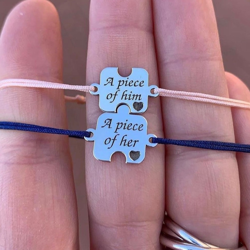 دستبند ست زوج استیل با حک اسم دلخواه