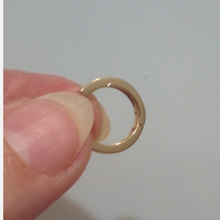 پرسینگ گوش حلقه ایی ساده باروکش طلاوحک عیار 925