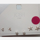 پک گوشواره میخی دریایی با حک عیار 925 از برند tosh