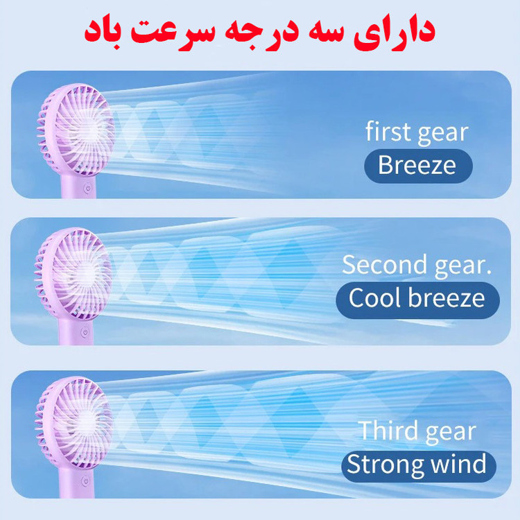 پنکه شارژی مدل GS-16 ظرفیت 1200 میلی آمپر ساعت