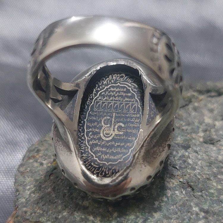انگشتر نقره روس عقیق سیاه اصل 5 دعا