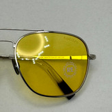 عینک آفتابی و شب خلبانی رندولف شیشه سنگ زرد فریم نقره ای فول پک اصلی RANDOLPH AVIATOR RE 58 24K WHITE GOLD (ارسال