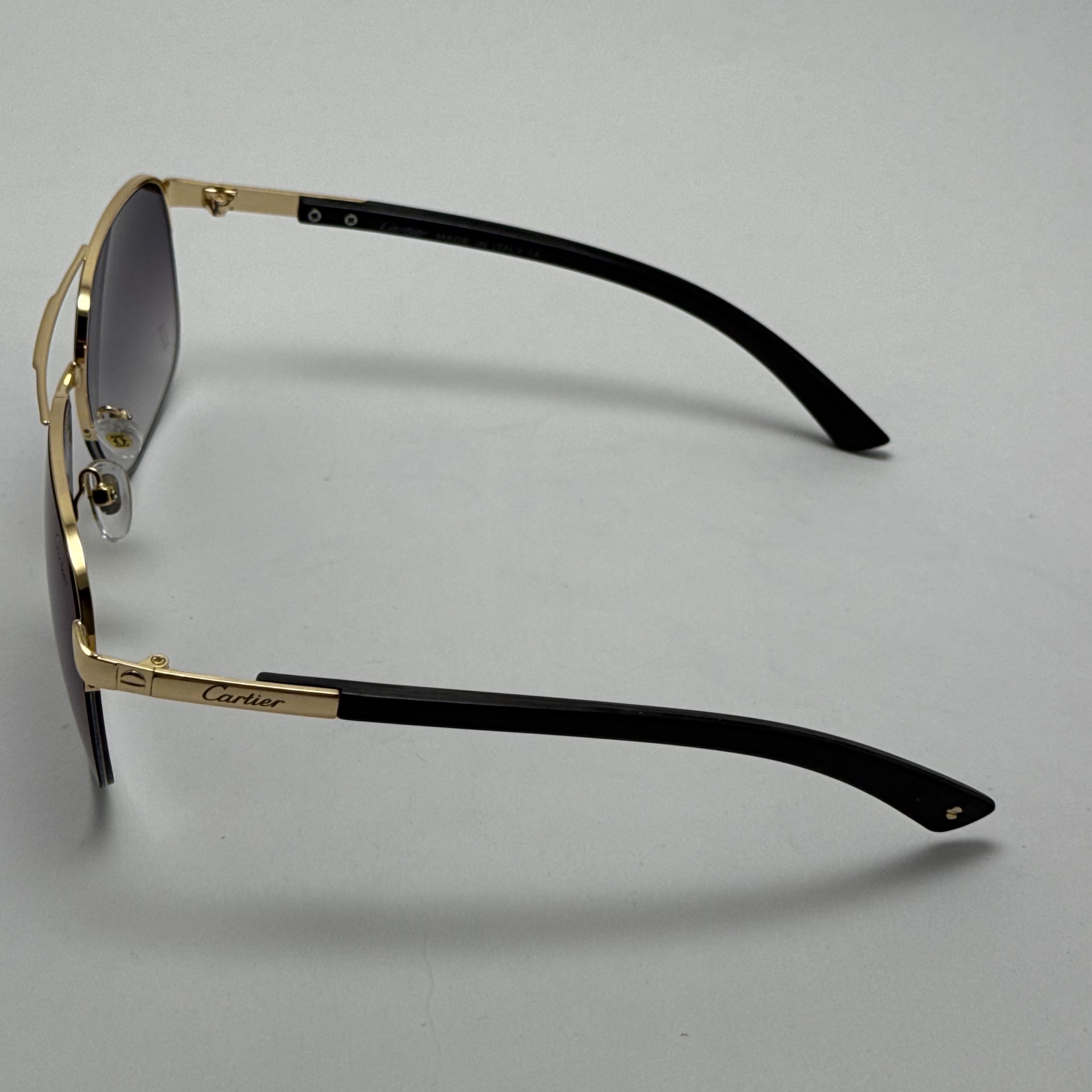 عینک آفتابی مردانه کارتیر Cartier مدل Santos آبی طلایی (ارسال رایگان)