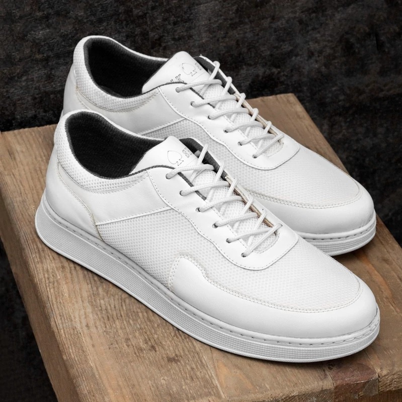 کفش اسپرت مردانه مدل راشل رنگ سفید تمام(دور دوخت) (پس کرایه)