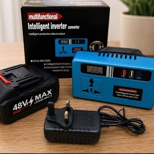 اینورتر شارژی چندمنظوره ( وارداتی ) مدل intelligent inverter converter دارای چراغ قوه ایکس