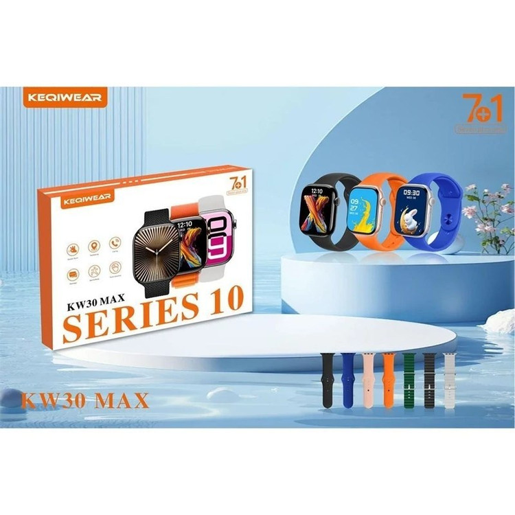 ساعت هوشمند 7 بند kw30 max طرح اپل واچ دارای زبان فارسی امکان تماس و sms ایکس