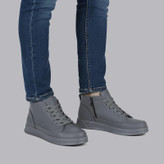 نیم بوت مردانه مدل زیپی کیمیا رنگ طوسی دوردوخت پرفرووش (پس کرایه)