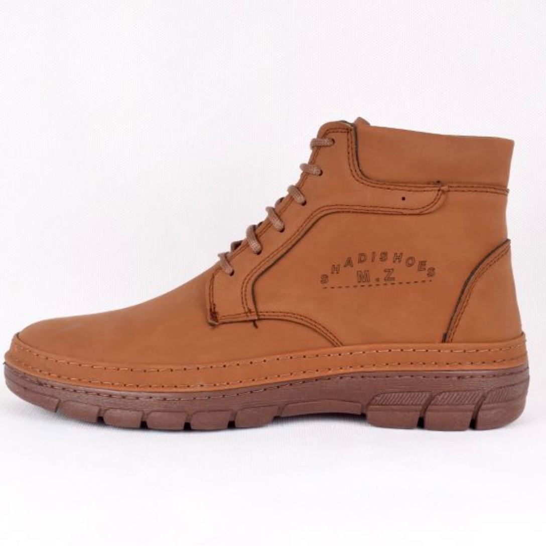 نیم بوت مردانه مدل دماوند رنگ حنایی دوردوخت پرفرووش (پس کرایه)