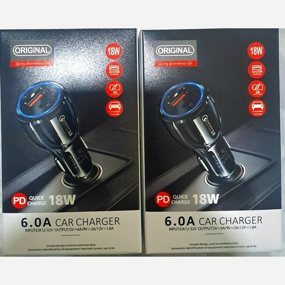 شارژر فندکی جنس خوب دارای خروجی usb و pd فست شارژ پرفروش باحداقل سود ایکس