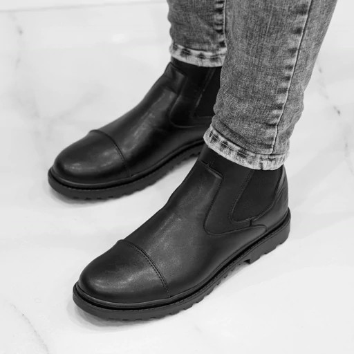 (اقساط 12 ماهه) نیم بوت مردانه کشی مدل ایتالیا رنگ مشکی ارسال رایگان*کفش مردانه*کفش زنانه*کفش شیک*کفش مجلسی پرفرووش