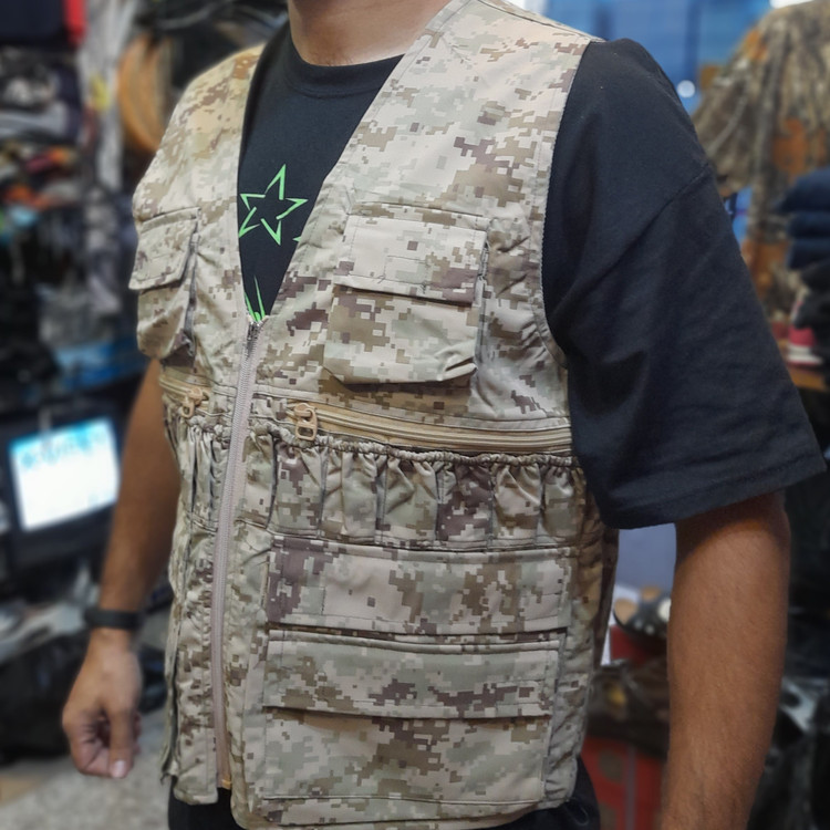 جلیقه ماهیگیری و شکارچریکی،جلیقه خبرنگاری،جلیقه کتان استتار،جلیقه مردانه جلیقه زیپدار ورزشی