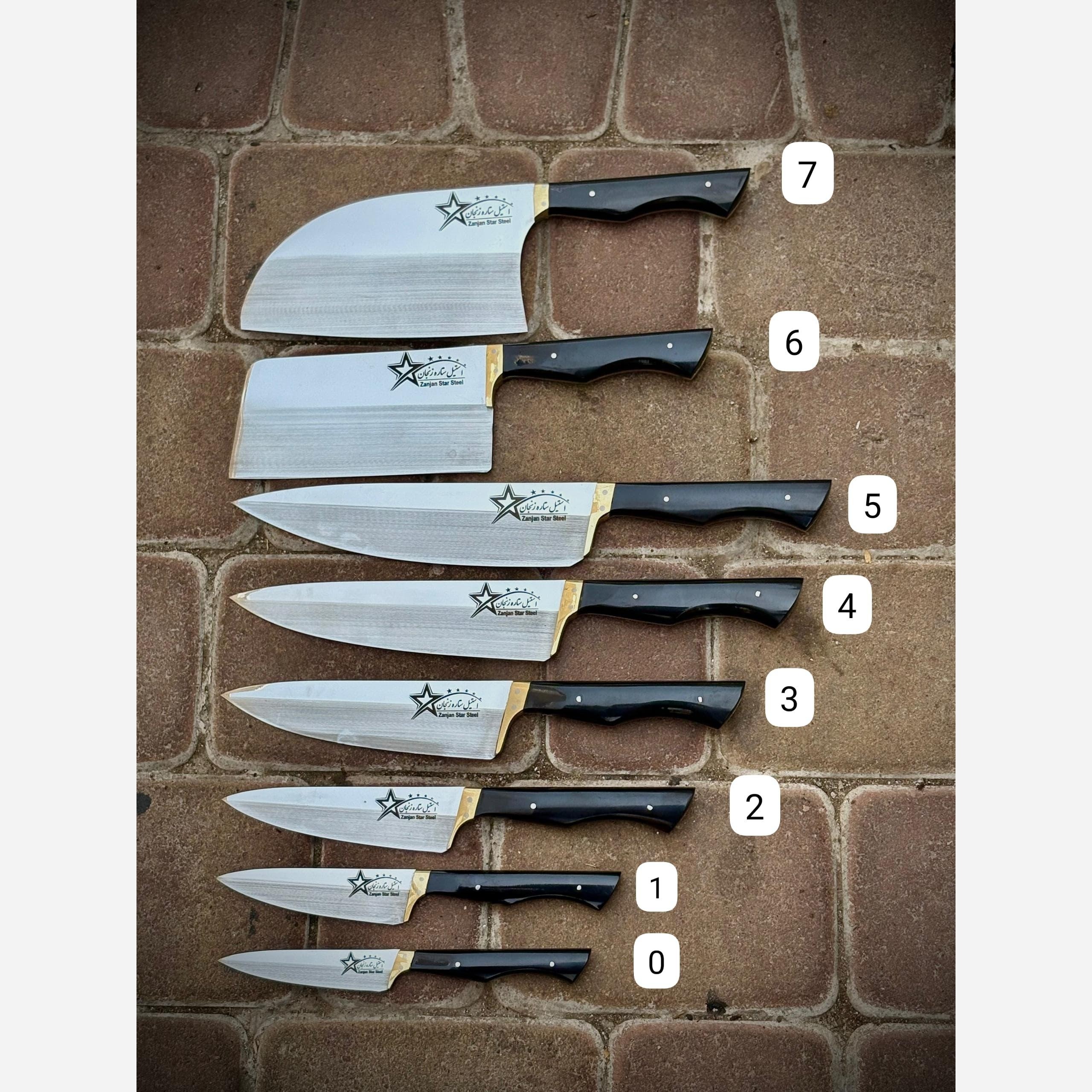 چاقو آشپزخانه ستاره شماره 0 دسته فیبر رنگ مشکی تیغه استیل ضد زنگ